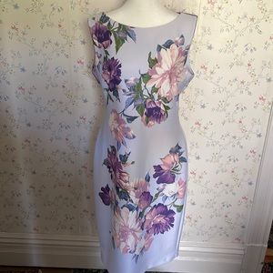 Lavender floral bodycon Danny and Nicole cocktail dress. Size 12.